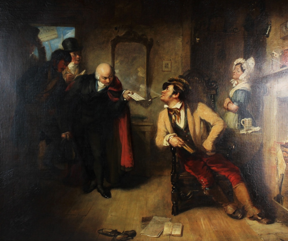 Robert William Buss (1804-1875), Oil on canvas, Soliciting a vote, Signed and dated 1833, 64 x 77cm, - Image 2 of 2