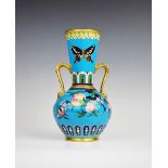 A Mintons 'Cloisonné' Aesthetic Movement vase in the manner of Dr Christopher Dresser,