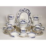 An extensive Hammersley blue and white dragon pattern dinner service, pattern number E570,
