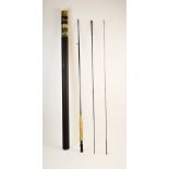 An Orvis graphite nine foot six inch 'Osprey' three piece fly fishing rod, weight 3.75oz, line