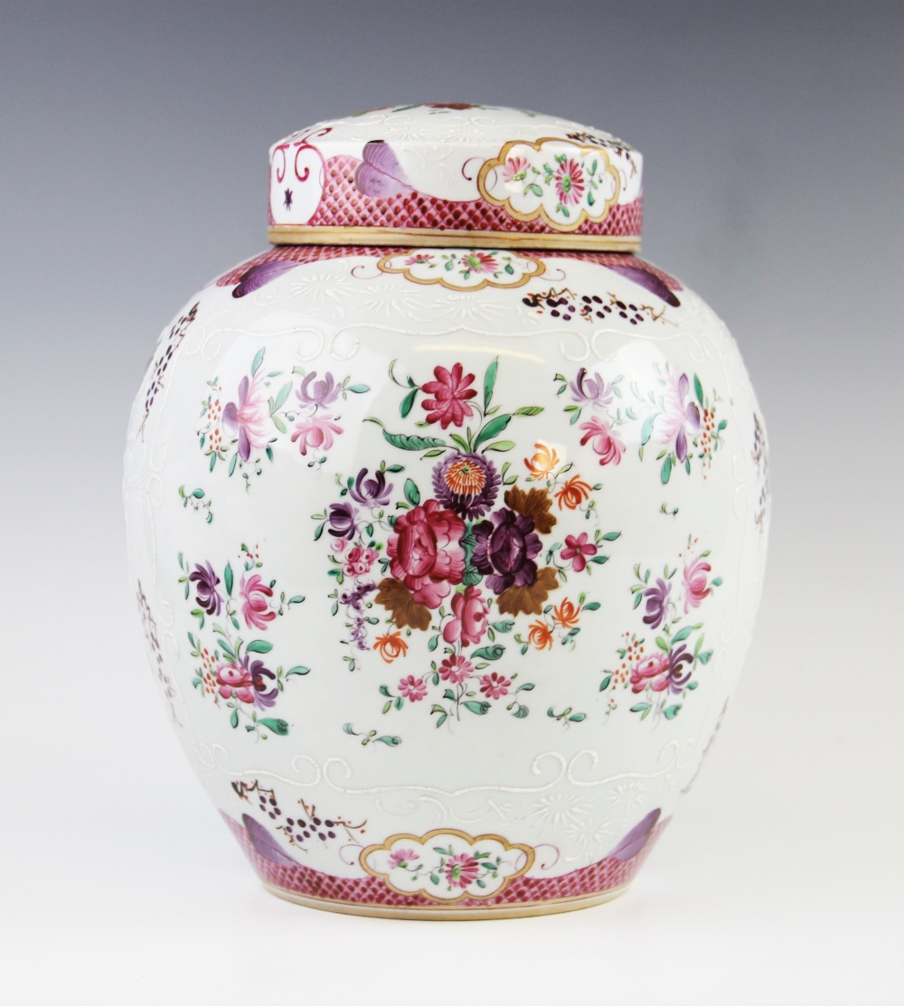 A Samson porcelain armorial vase and cover in the 18th century Chinese export style, the ovoid - Image 3 of 3