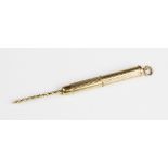 A 9ct gold retractable corkscrew, marks for Deakin & Francis, Birmingham 1971, maximum length