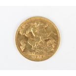 A George V gold half sovereign, dated 1912, weight 3.9gms