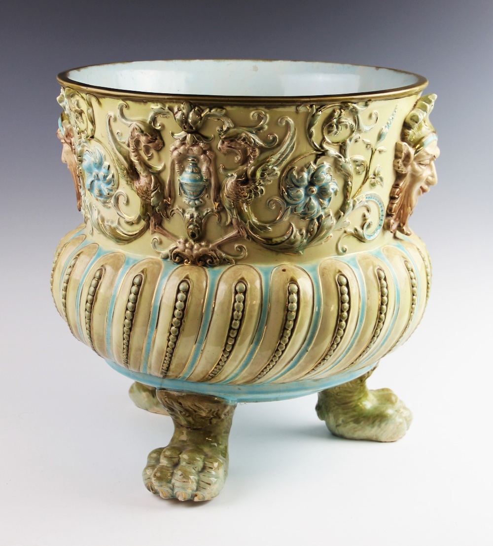 An Italian majolica jardinière, early 20th century, of compressed baluster form, the flared neck - Image 4 of 4