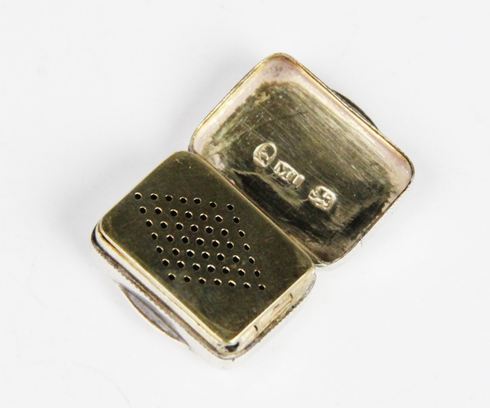 A George III silver vinaigrette by Matthew Linwood, Birmingham 1811, of rectangular form, the - Image 2 of 2