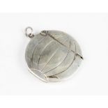 An Edwardian silver novelty vesta in the form of a football by A & J Zimmerman Ltd, Birmingham 1903,