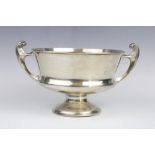 An Edwardian silver twin-handled punch bowl by Horace Woodward & Co Ltd, London 1907, of tapered