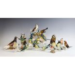 A Beswick Pigeon model number 1383 (in brown) 14cm high, with a collection of Karl Ens porcelain