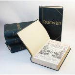 COUNTRY LIFE MAGAZINE, vols 19 to 36 inclusive, green cloth boards with gilt embossed title to