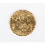 A George V gold half sovereign, dated 1914, weight 4.0gms