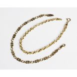 A 9ct gold Celtic chain bracelet, with lobster claw and loop fastening, length 19.3cm long, together