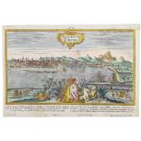 1725 FRIEDRICH BERNARD WERNER INCISIONE "Panormus - Palermo" (cm 30,5 x 17). Misure: cm 31,6 x 21,1