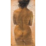 SALVATORE MORTILLARO PASTELLO su carta "Studio di nudo dal vero - 1919", firmato in basso a