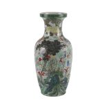 VASO in ceramica smaltata raffigurante "Scene di vita orientale". XX secolo