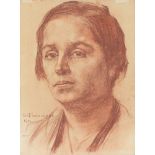 PIETRO DE FRANCISCO (Palermo 1873 - Mentone 1969) SANGUIGNA su carta "Ritratto femminile - 1931",
