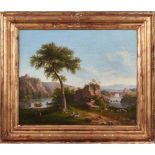 ANDREA SOTTILE (Termini Imerese (PA) 1802 - 1856) COPPIA OLI su tela "Paesaggi con pastori"