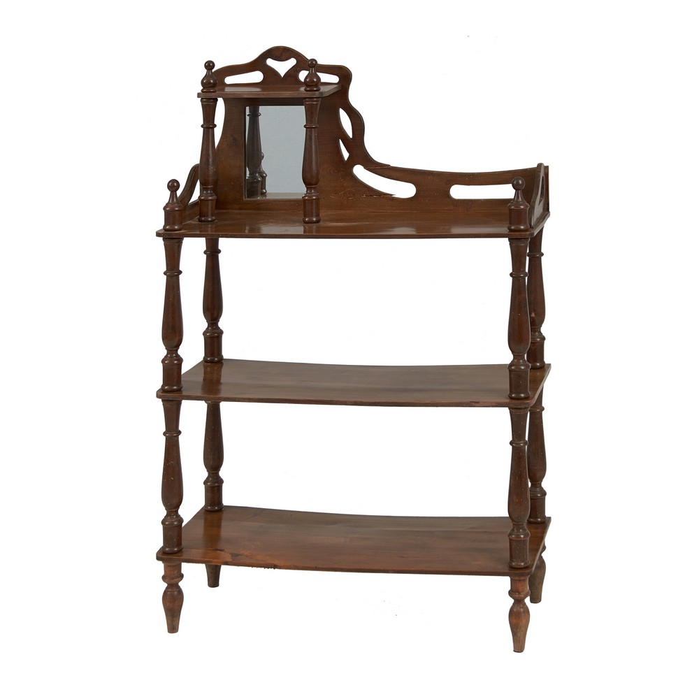 PICCOLO ETAGERE Liberty in noce. Sicilia primi '900 Misure: cm 70 x 28 h cm 113