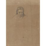 GIUSEPPE CARTA (Palermo 1809 - 1889) BOZZETTO a matita su carta "Studio di volto", firmato in