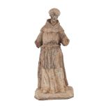 SCULTURA in legno raffigurante "Santo". XIX secolo Misure: h cm 38,5