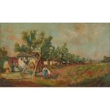 L. BOZZI OLIO su masonite "Paesaggio". Misure: cm 26 x 43