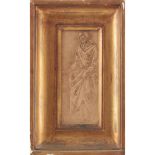 CORNICE in legno dorato contenente stampa raffigurante "San Giovanni Battista". Primi '900 Misure: