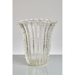 ERCOLE BAROVIER Prod. Barovier e Toso, 1940 Vaso a bolle con morise laterali, in vetro