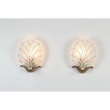 ERCOLE BAROVIER (Attr.le) Prod. Italia 1930 Coppia di appliques a forma di conchiglia, struttura