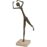 FRANCESCO PETROLLO (Palermo 1948) SCULTURA in bronzo, fusione a cera persa "Figura in movimento",
