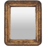 SPECCHIERA a guantiera in legno dorato ad argento a mecca. Sicilia XIX secolo Misure: cm 49,5 x 41,5