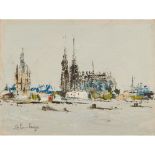 ADRIANO SPILIMBERGO (Buenos Aires 1908 - Spilimbergo 1975) OLIO su tela "Venezia", firmato in