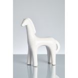 MARINO MARINI (Attr.le) Prod. Italia 1960 Scultura in ceramica bianca raffigurante un cavallo. (