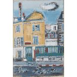 ORFEO TAMBURI (Jesi (An) 1910 - Parigi 1994) OLIO su tela "La casa gialla", firmato in basso a