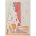 MARIO TOZZI (Fossombrone 1895 - Saint-Jean-du-Gard 1979) LITOGRAFIA a colori "Figura seduta",