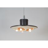 STILNOVO Prod. Italia 1960 Lampadario a plafoniera mod. "1243", alluminio verniciato rame e