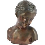 SCULTURA in bronzo raffigurante "Mezzobusto di donna", fusione a cera persa. Italia XX secolo cm