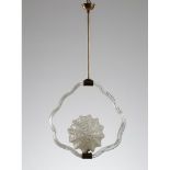 ERCOLE BAROVIER (Attr.le) Produzione italiana anni '50 Lampada da soffitto in vetro di murano con