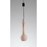 ALESSANDRO PIANON VENINI Produzione italiana anni '60 Lampada da soffitto in vetro rosa. Alt. cm