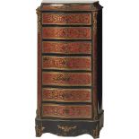 RIBALTA-SECRETAIRE Boulle con cassettiera in ebano e tartaruga. Francia XIX secolo cm 63x34 Alt.