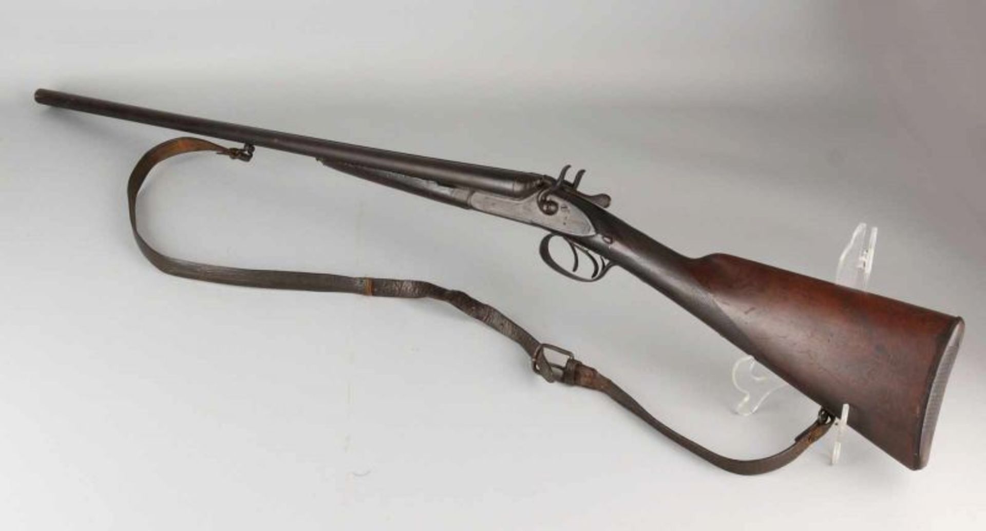 Antique double-barreled shotgun. Signed Eprouyl Poudre pyroxylee. Dimensions: L 111 cm. In good - Bild 2 aus 4