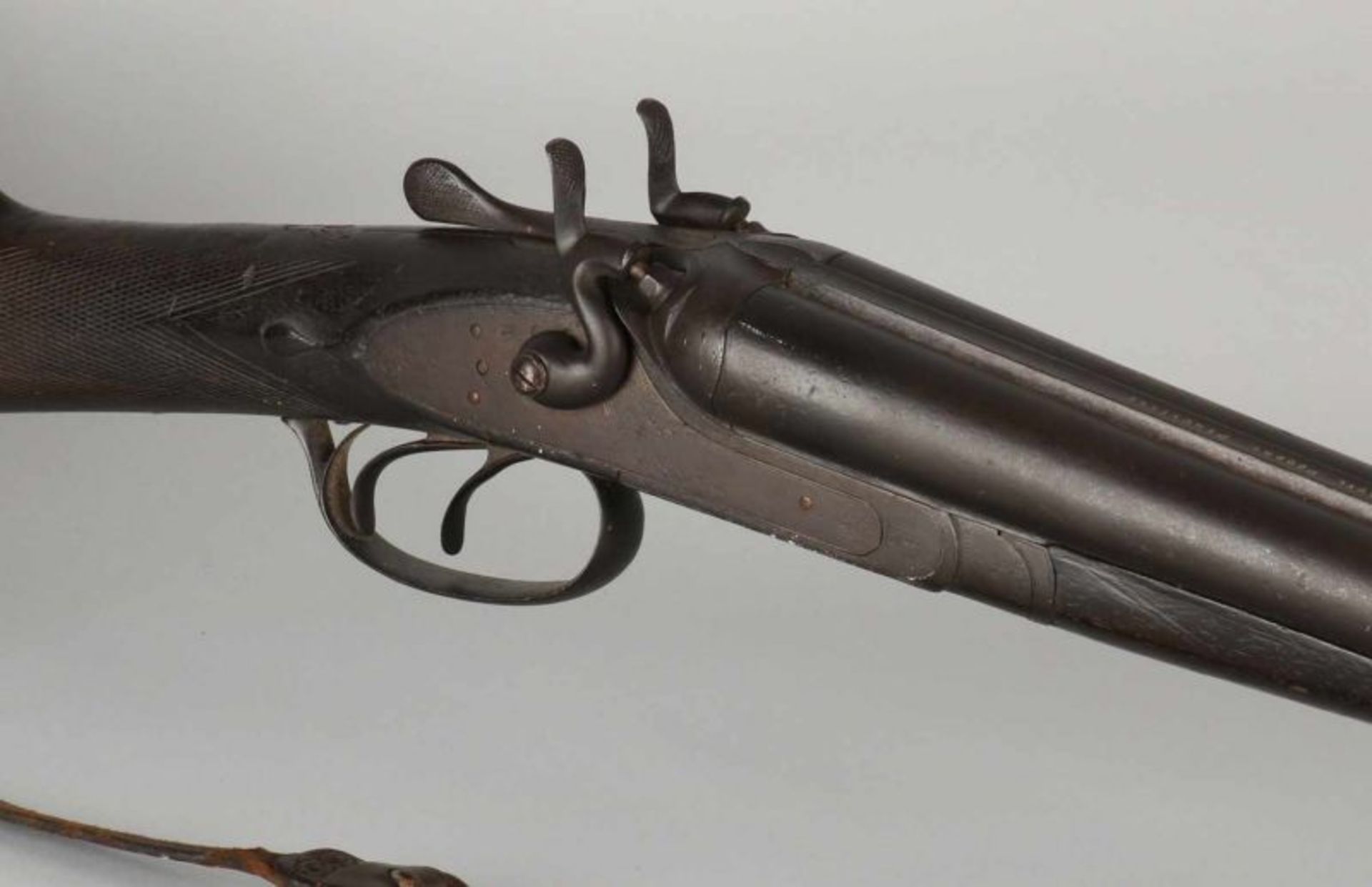 Antique double-barreled shotgun. Signed Eprouyl Poudre pyroxylee. Dimensions: L 111 cm. In good - Bild 3 aus 4