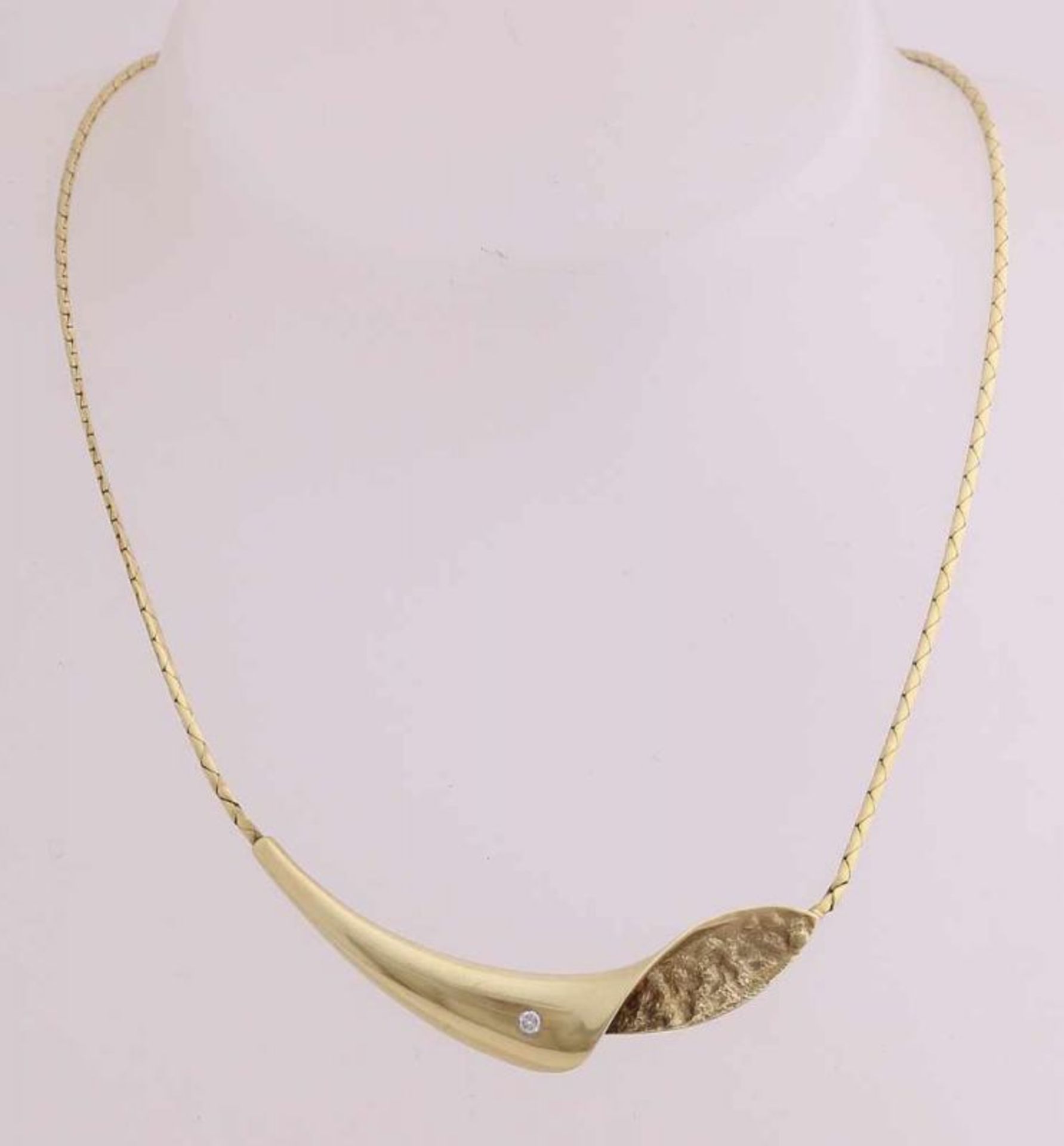 Elegant gold choker 585/000, poly / rough. Charisma choker, indura, organic formed, having in the