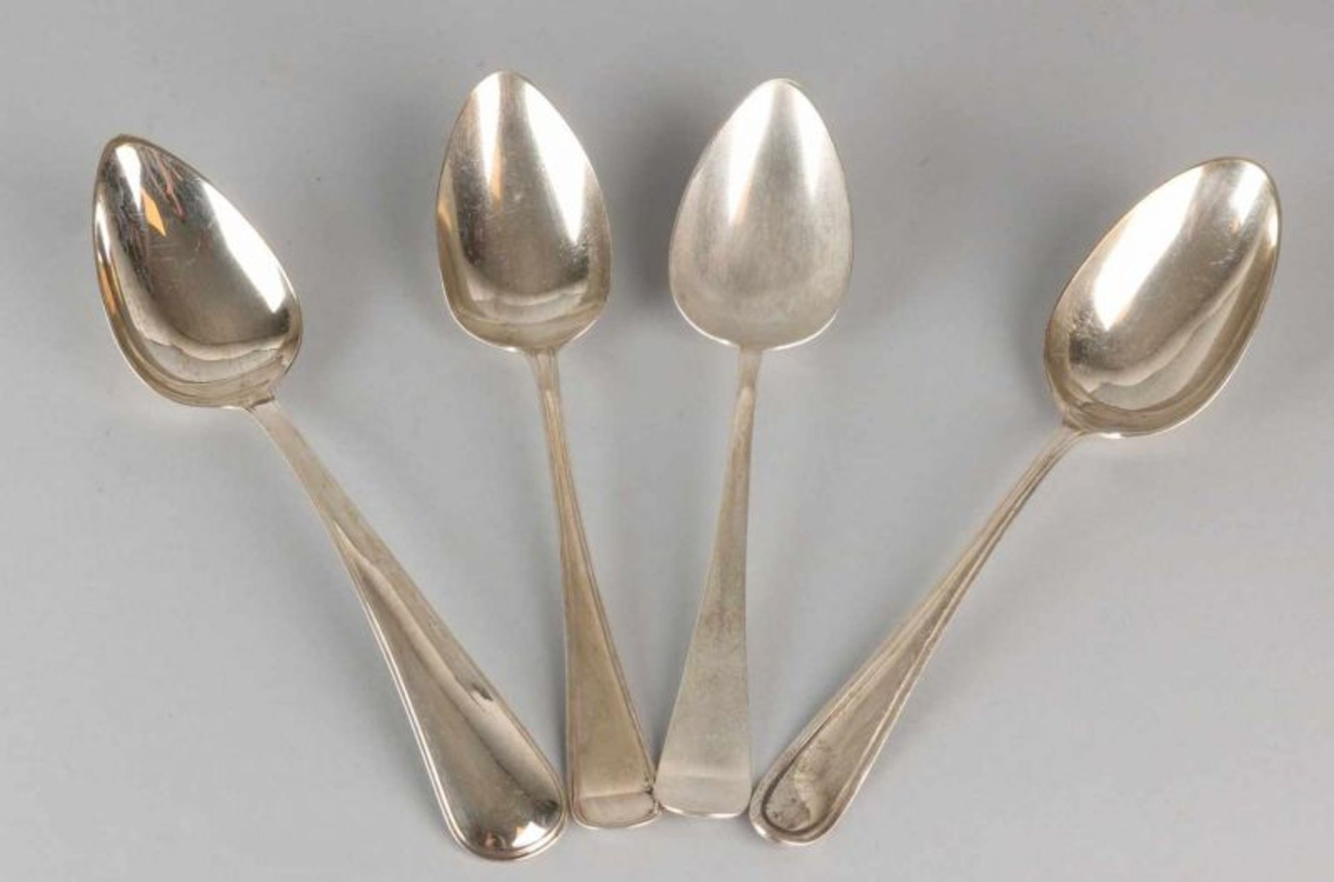 Lot four silver serving spoons, 835/000, various models include princes and a lofje. MT .: J.M.van