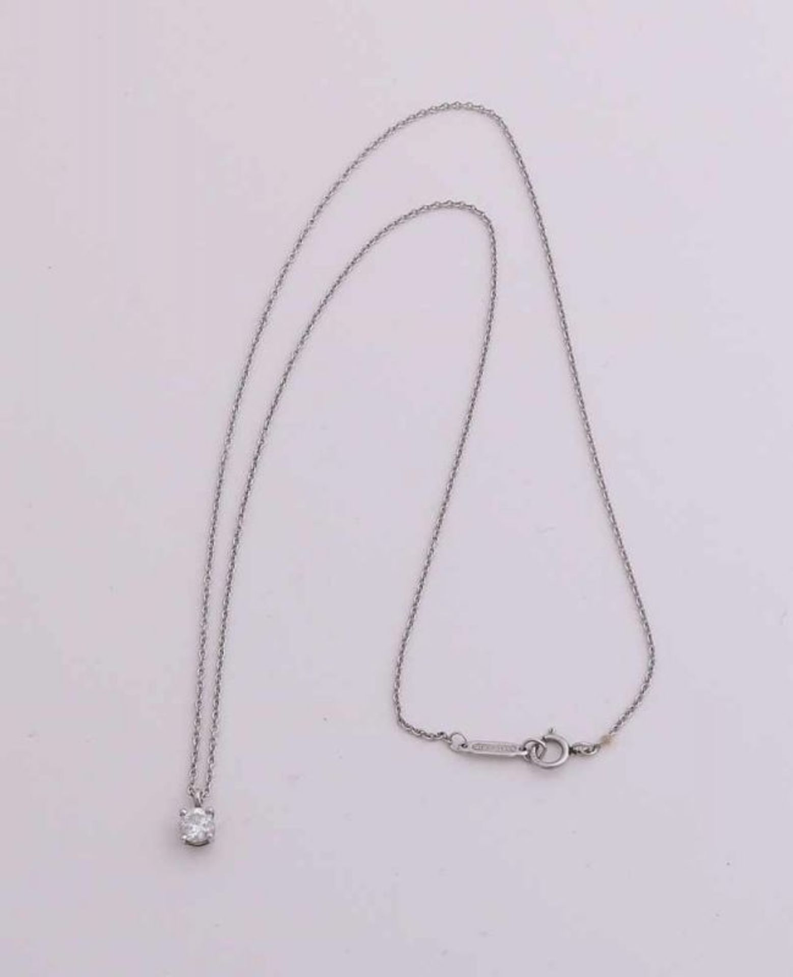 Stunning platinum necklace and pendant, 950/000, with diamond Tiffany & Co .. A finely anchor - Image 2 of 2