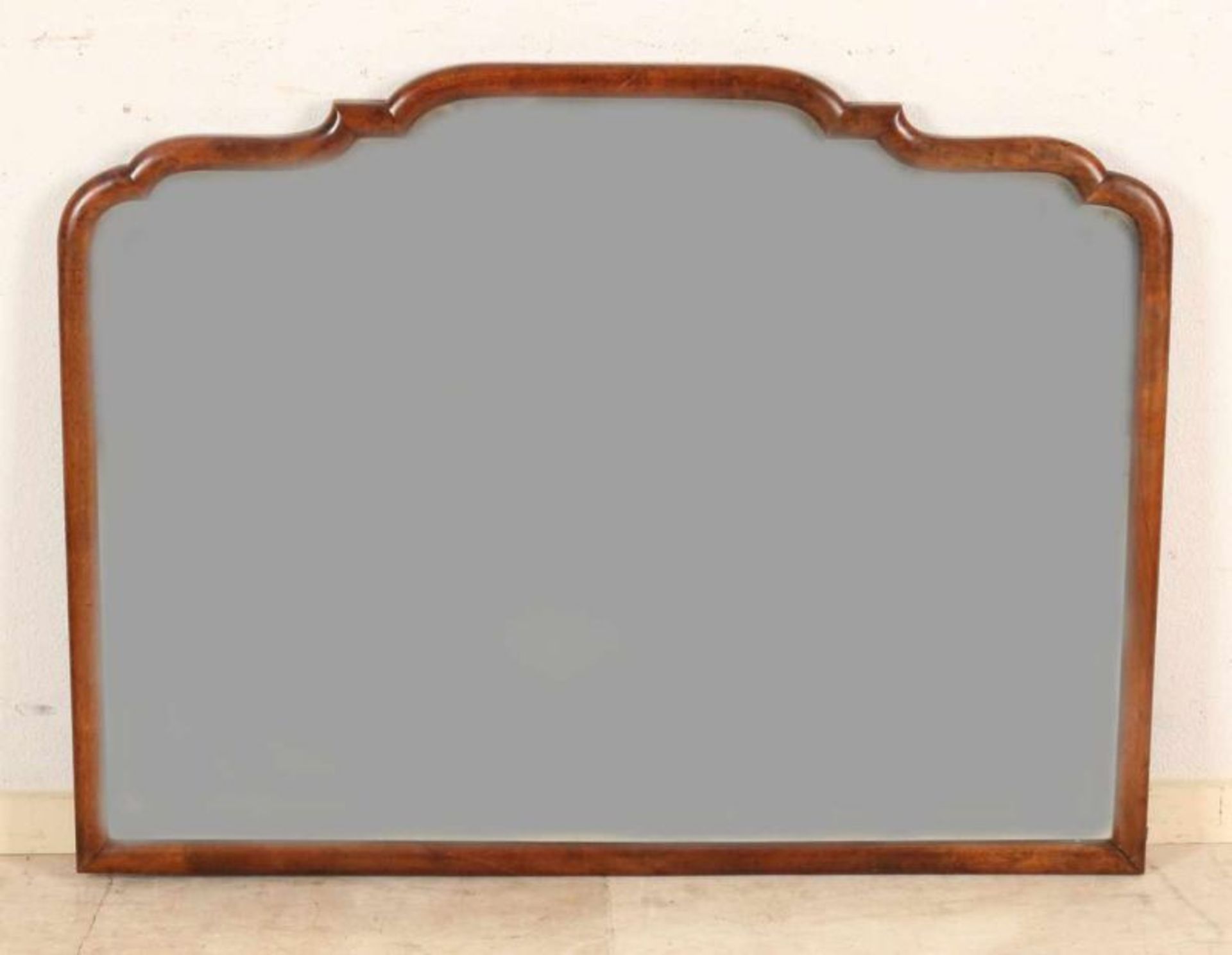 Antique matching mahogany faceted mirror. Approximately 1900. Size: 72 x H B 94 cm. In good