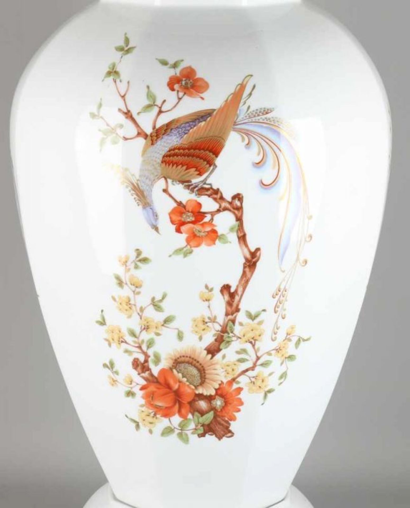 German capital porcelain vase by Kaiser Germany. Design Olivia. Chinoiserie decor, picture glued. - Image 2 of 2