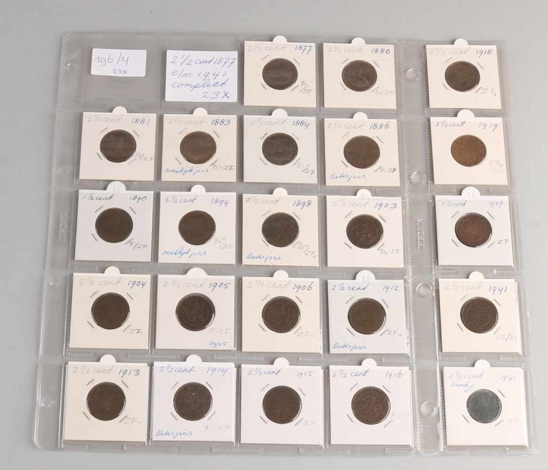 23x 2½ Cent 1877 t / m 1941. Complete. In good condition.<