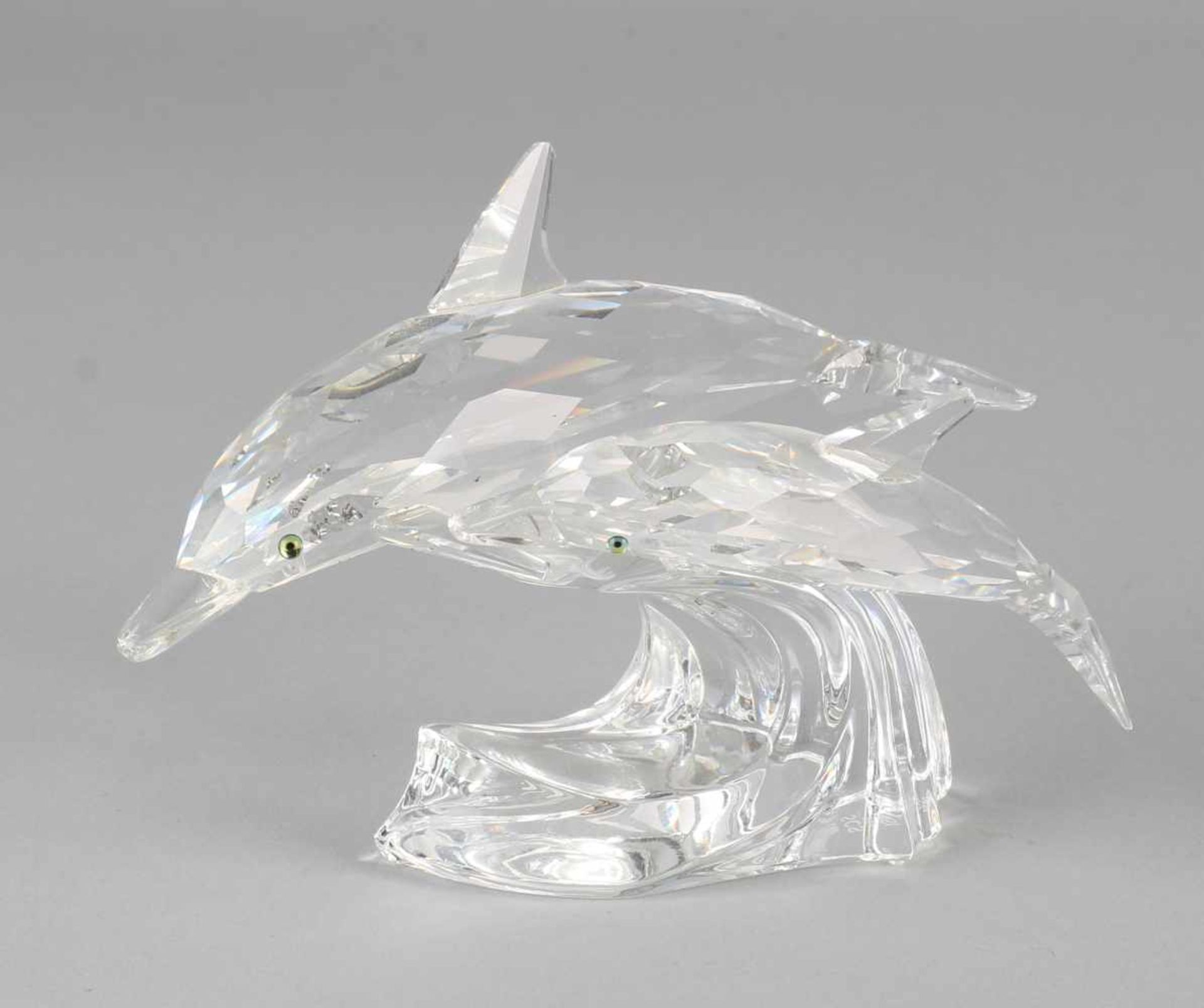 Piece Swarovski year 1990 Lead Me "(153850). Presenting mother and baby dolphin golf. 12cm. In