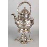 Beautiful silver urn, 830/000, with boiler and burner Comfoor. Historicism, decorated with