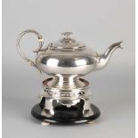 Silver teapot on Comfoor, 833/000. Silver teapot sphere model, on circular base with rings, provided