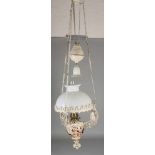 Antike holländische Majolika-Petroleumlampe um 1900 mit Windmühlendekor und Majolika-Topf mit
